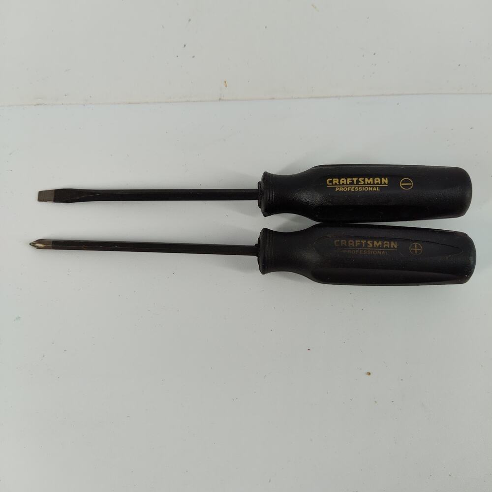 2X Craftsman Professional Screwdriver Slotted 47440 Phillips 47434 WF USA